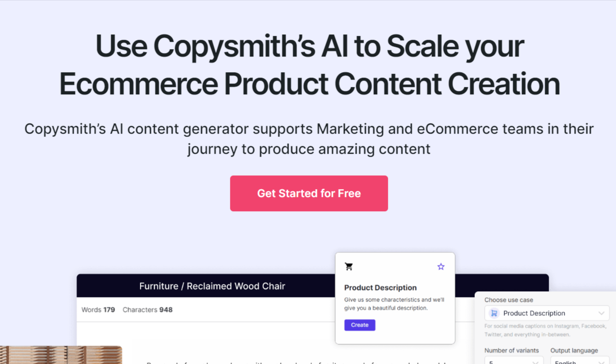 AI Product Content Creation Software Copysmith