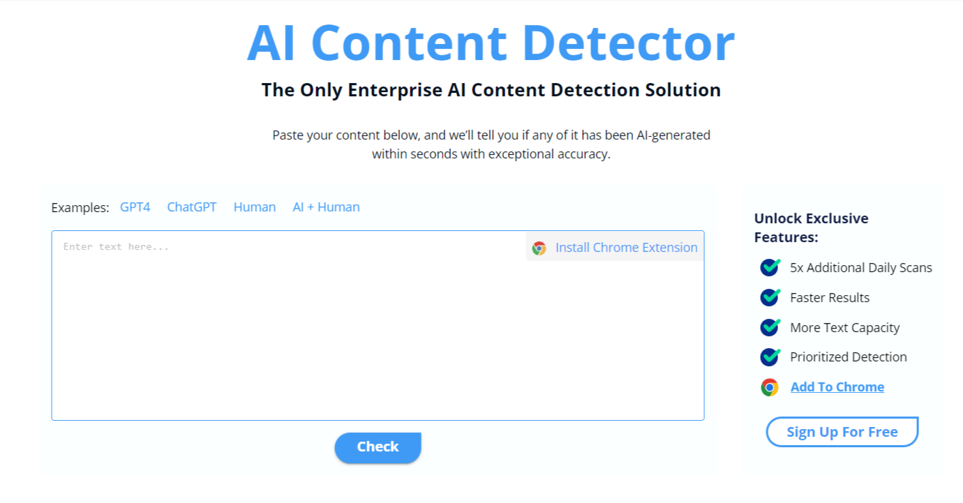 AI Content Detector AI Detector Detect GPT4 Copyleaks
