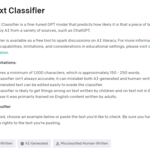 AI Text Classifier OpenAI API