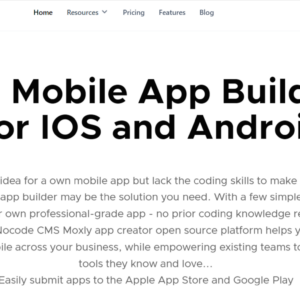 No code and low code mobile app builder for IOS and Android