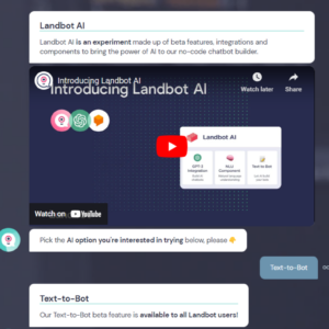 No code chatbots meet AI Landbot