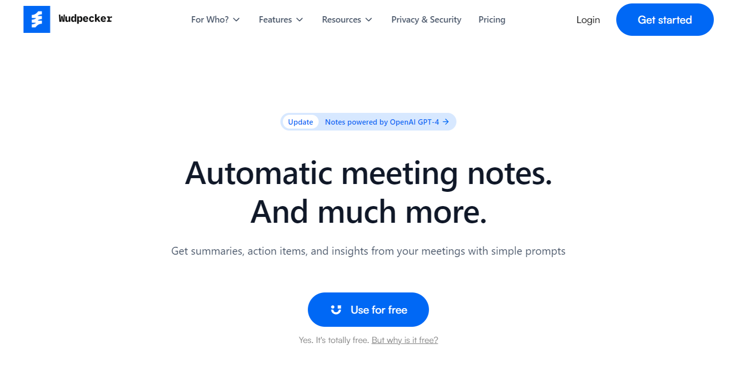 Wudpecker Your AI Meeting Assistant