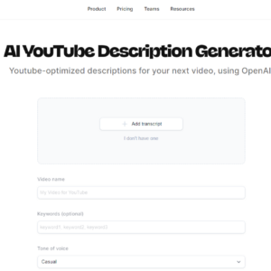 AI YouTube Description Generator Free No Login