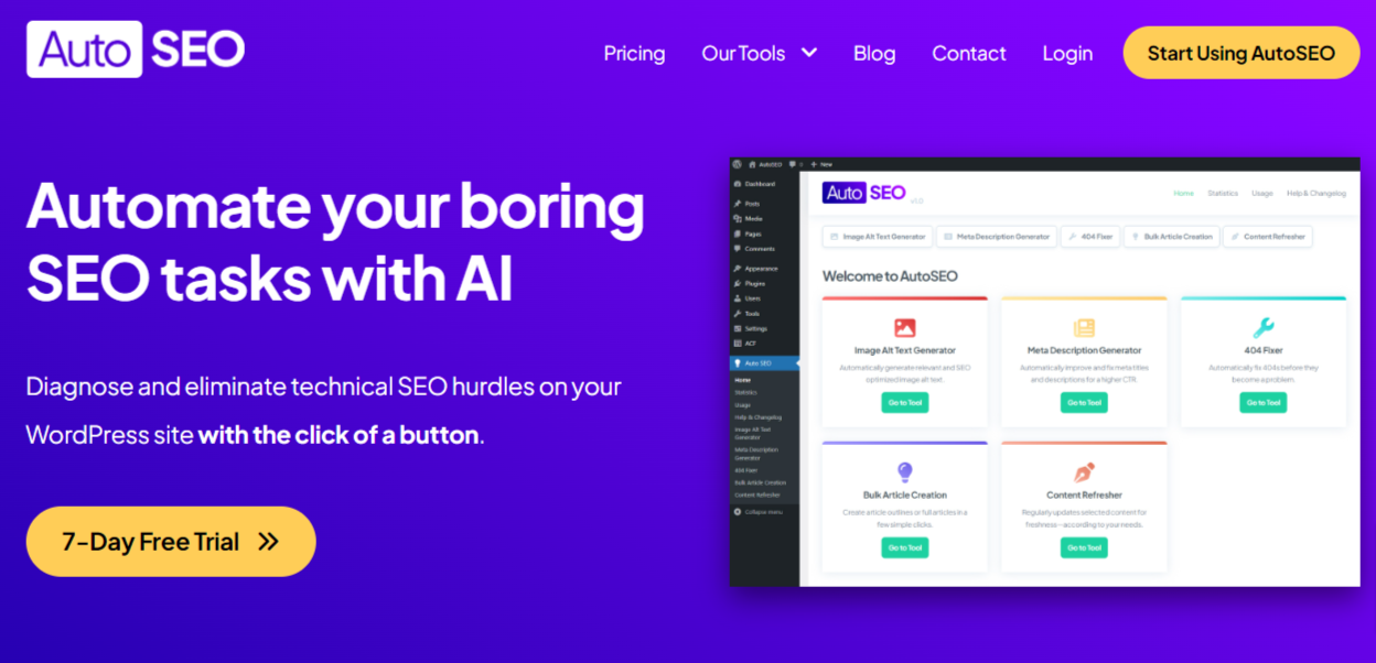 AutoSEO Automate your boring SEO tasks with AI