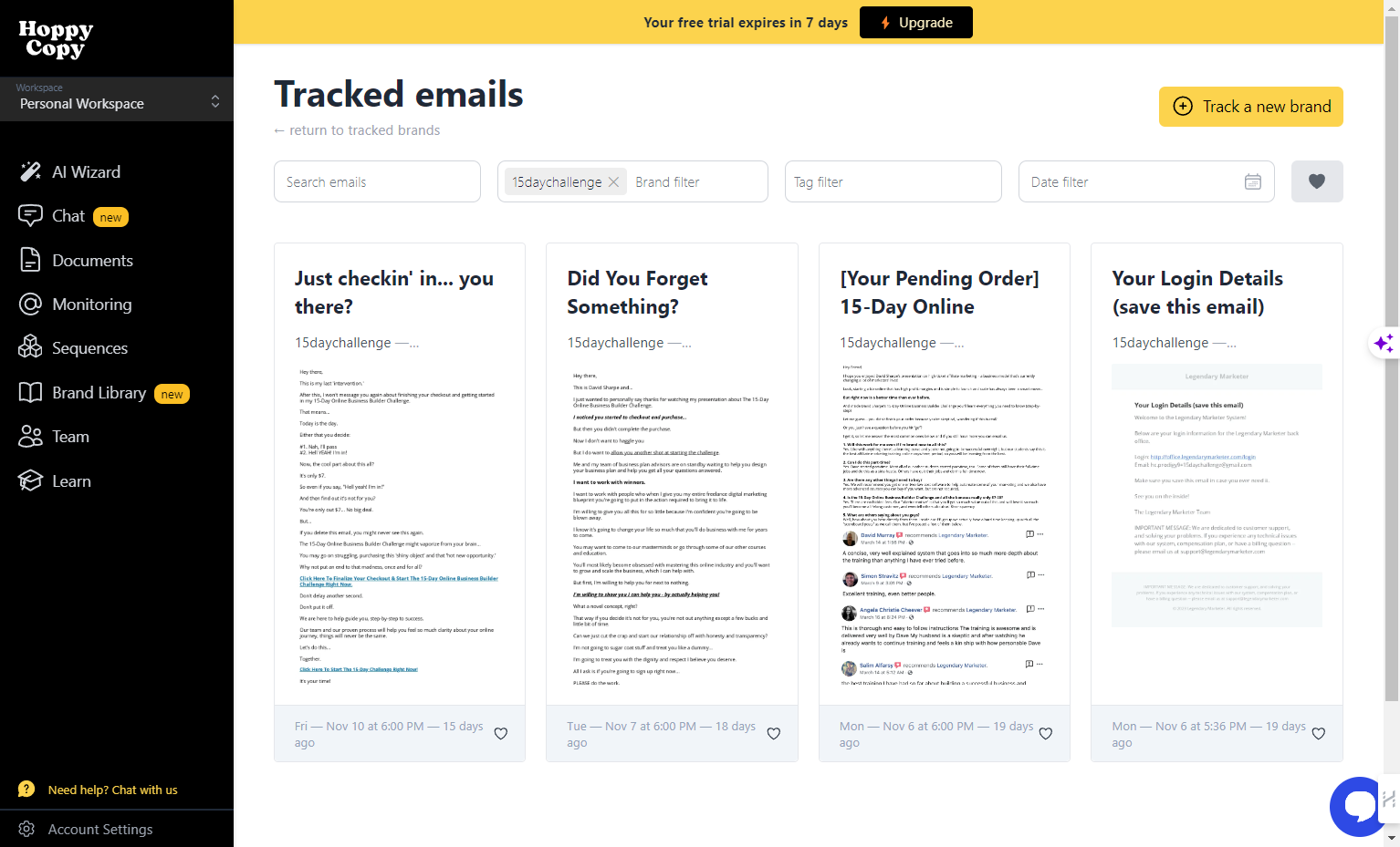 Other Brand Email Monitoring Dashboard