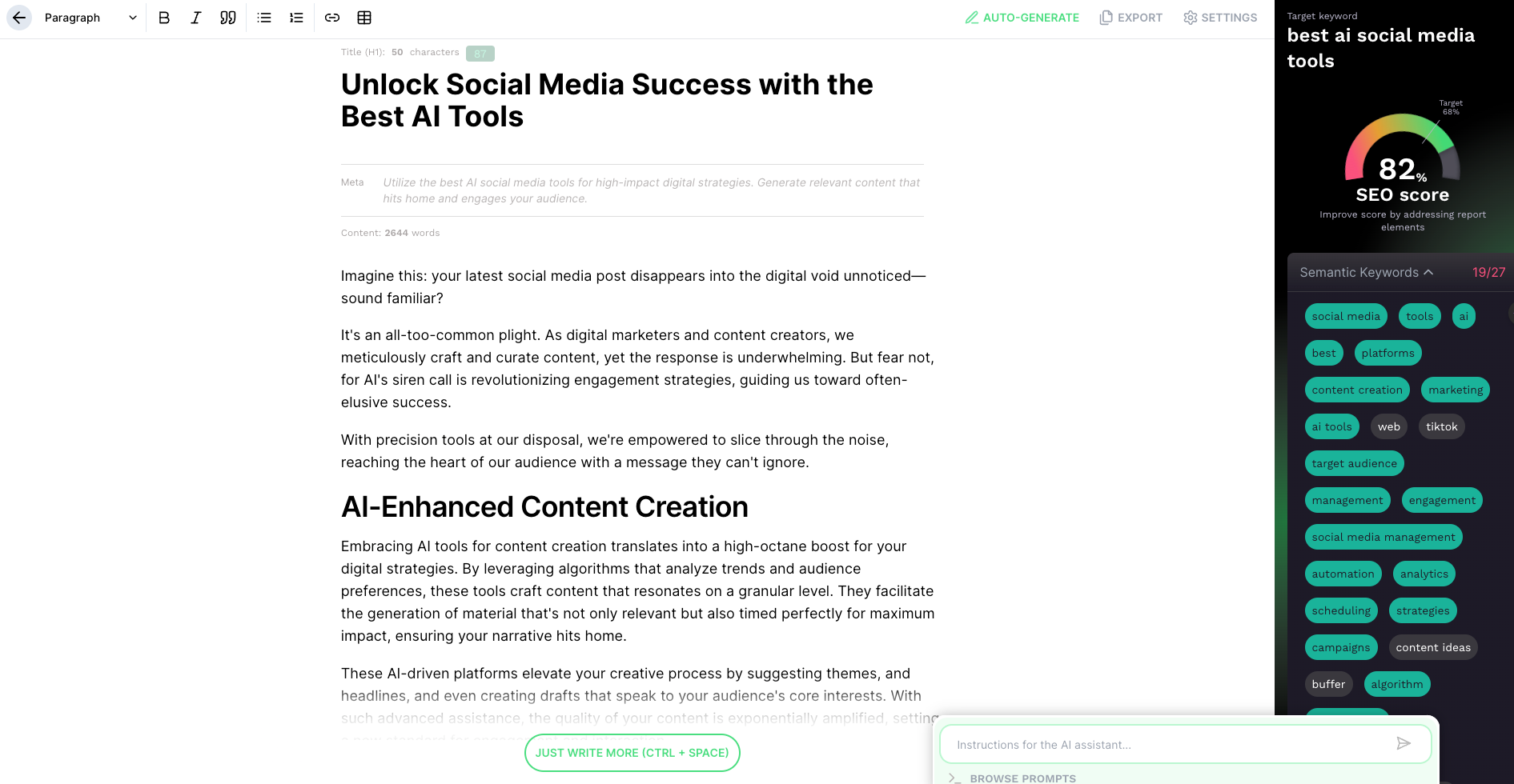 Unlock Social Media Success with the Best AI Tools SEO ai